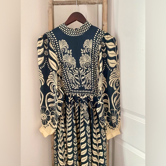 NWT - Farm Rio - Navy Blue Ainika Tropical Splendor Maxi Dress - Size Medium - Picture 6 of 9